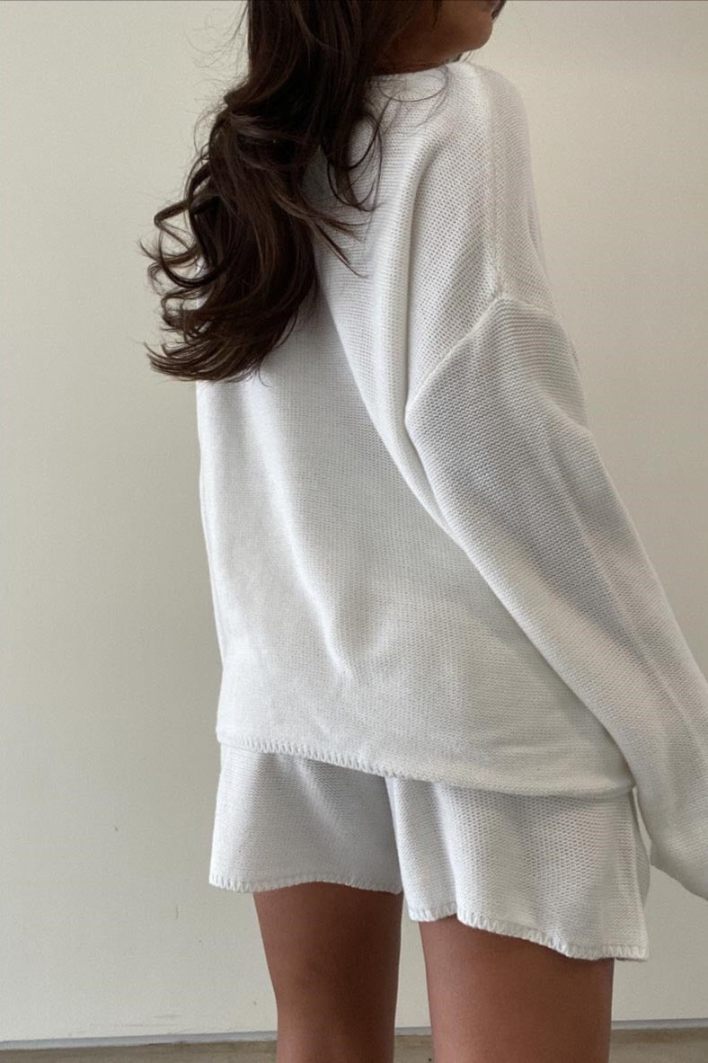 Emery Front Wrap Knit Top Shorts Set