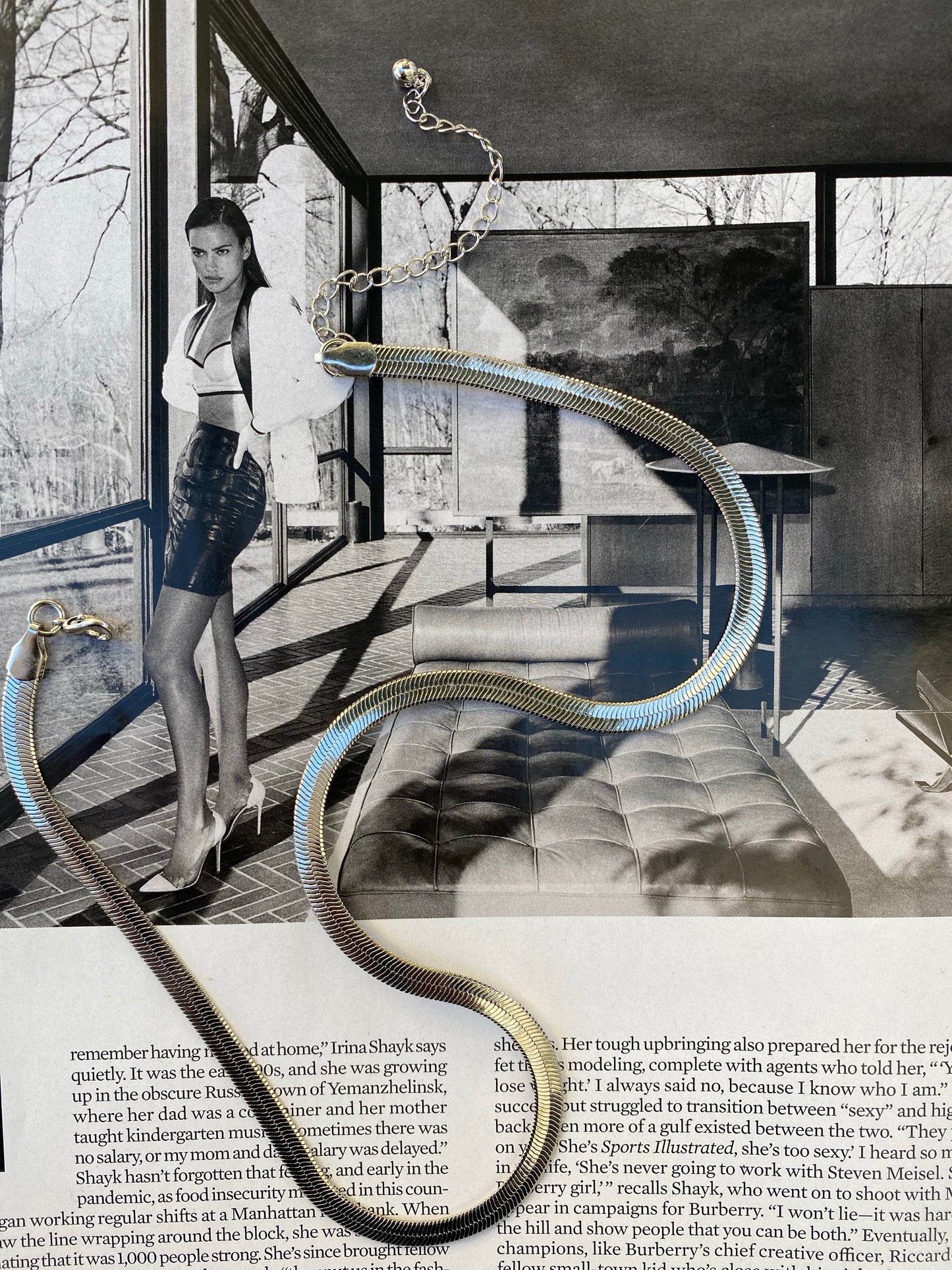 Jacobo G Thin Herringbone Necklace