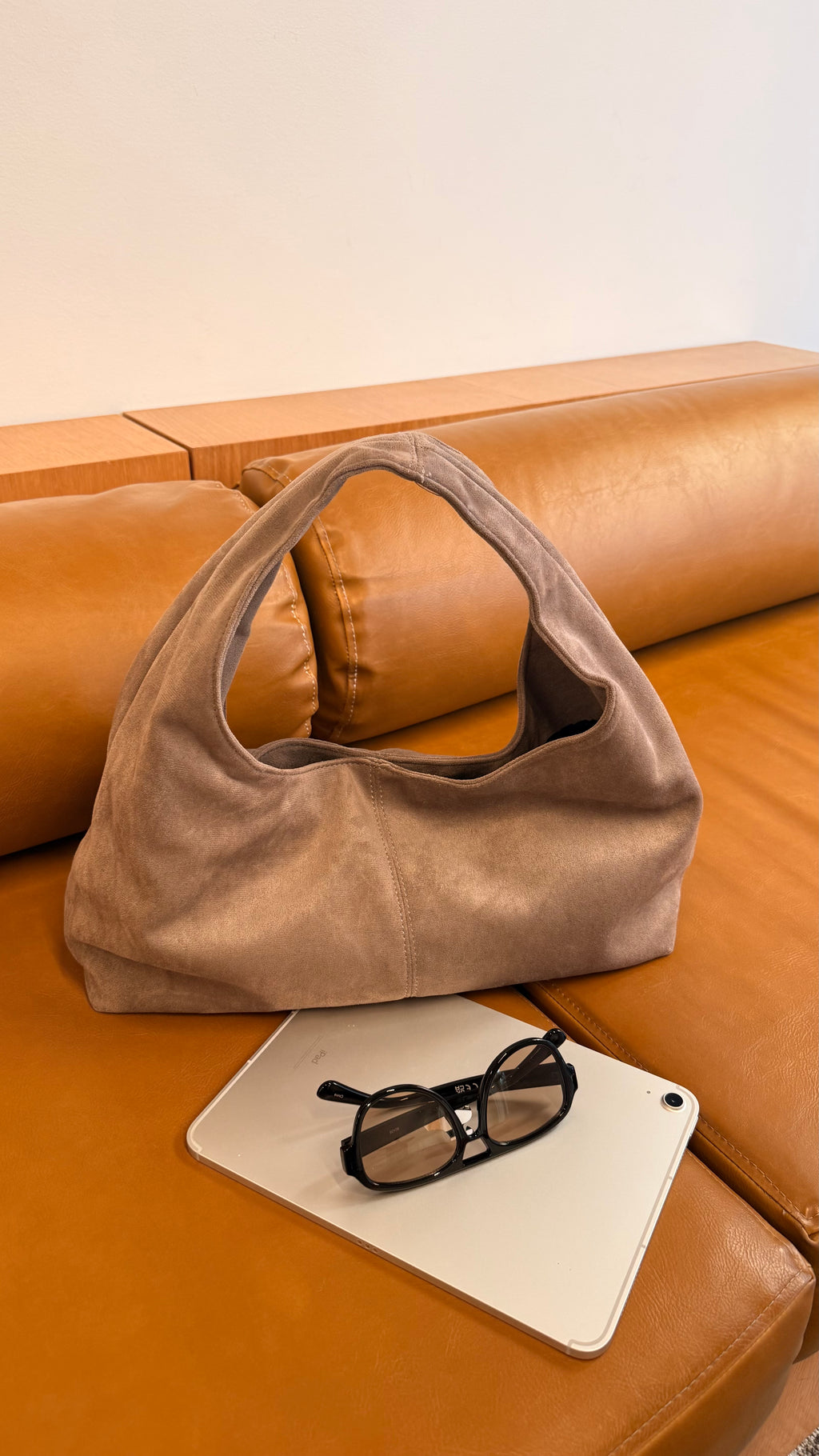 Mia Suede Hobo Bag “Sand”