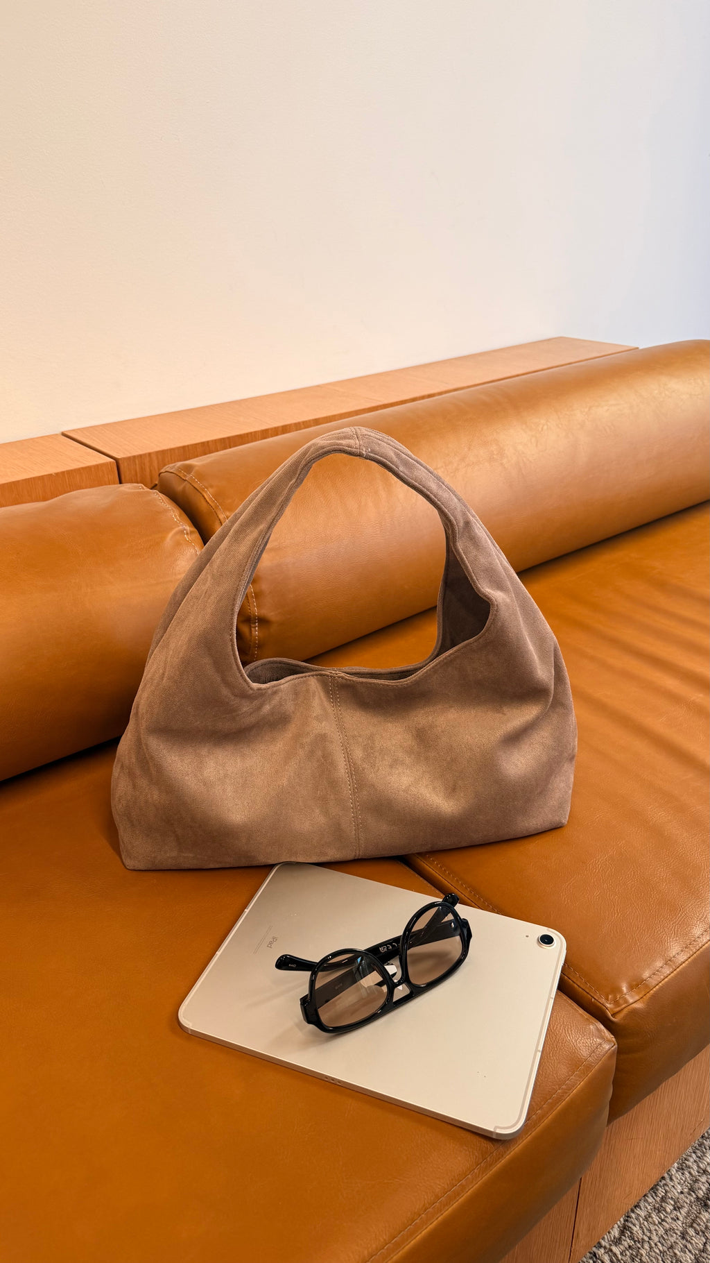 Mia Suede Hobo Bag “Sand”