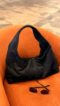 Mia Suede Hobo Bag “Onyx