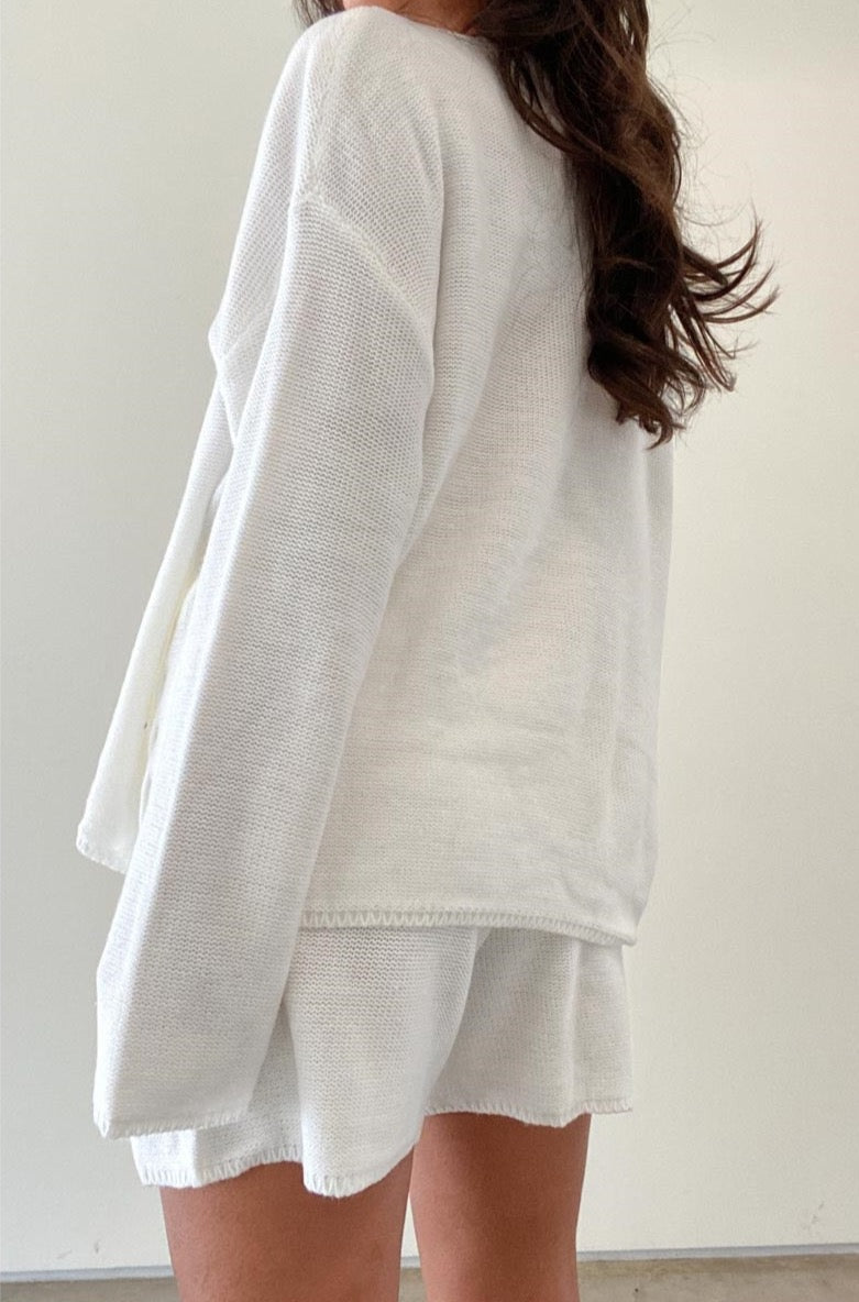 Emery Front Wrap Knit Top Shorts Set