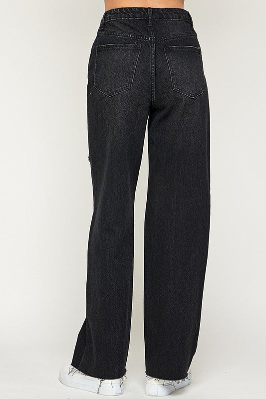 Kourt Highwasted Slash Denim Jeans