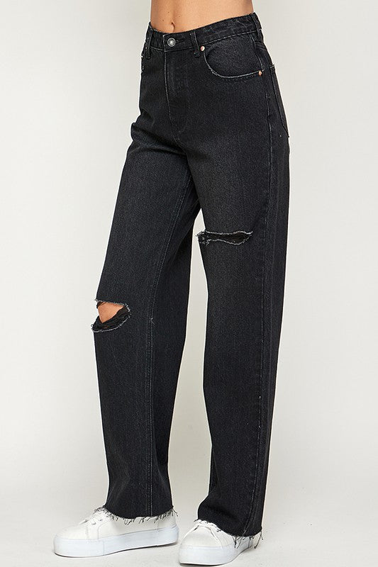 Kourt Highwasted Slash Denim Jeans