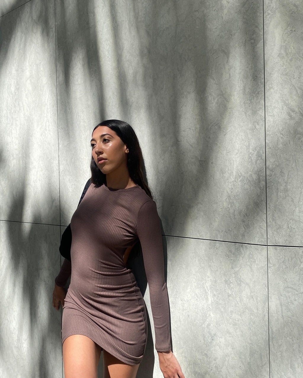 Becky "Peek a Boo" Dress (Chocolate)