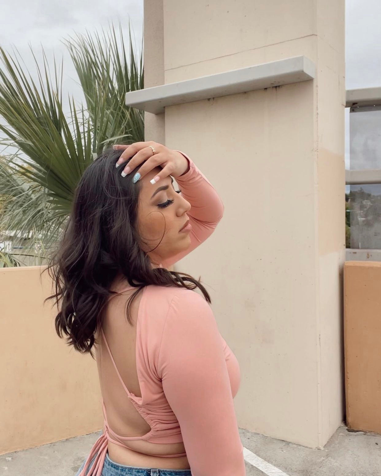 Lolita Open Cross Back Long Sleeve (Berry)