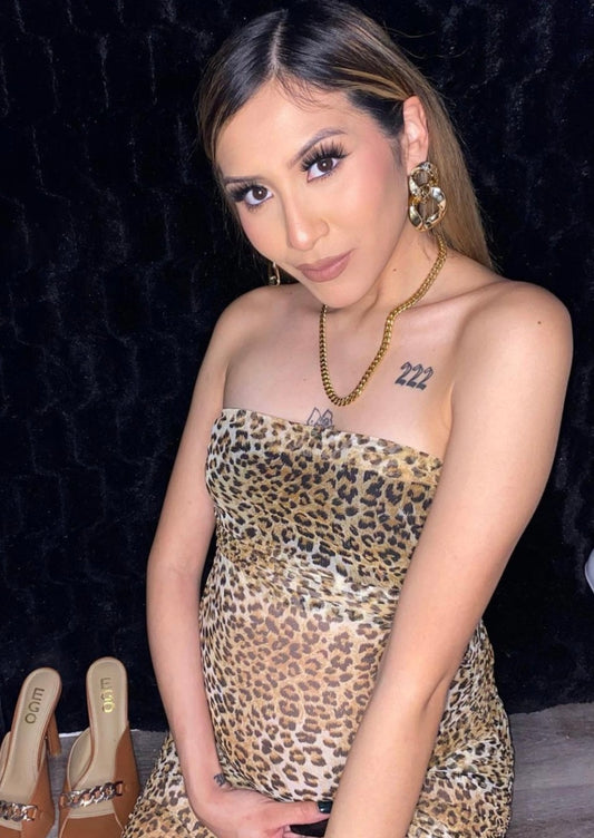 Roxy Cheetah Print Mesh Bodycon Dress