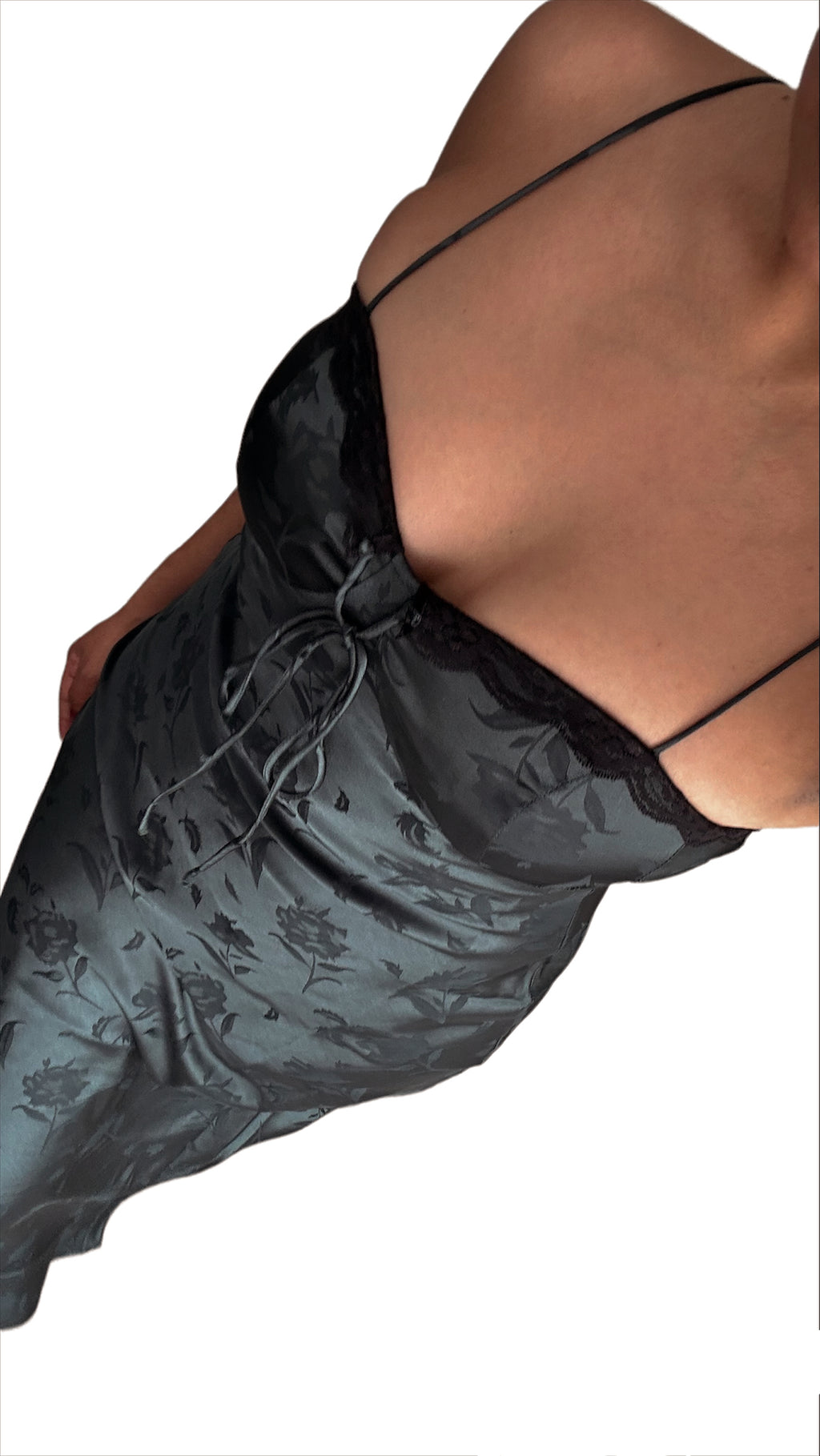 Quin Satin Ribbon Laced Dress